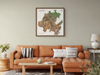 Mapa Topográfico del Estado de Hidalgo | Arte decorativo en relieve