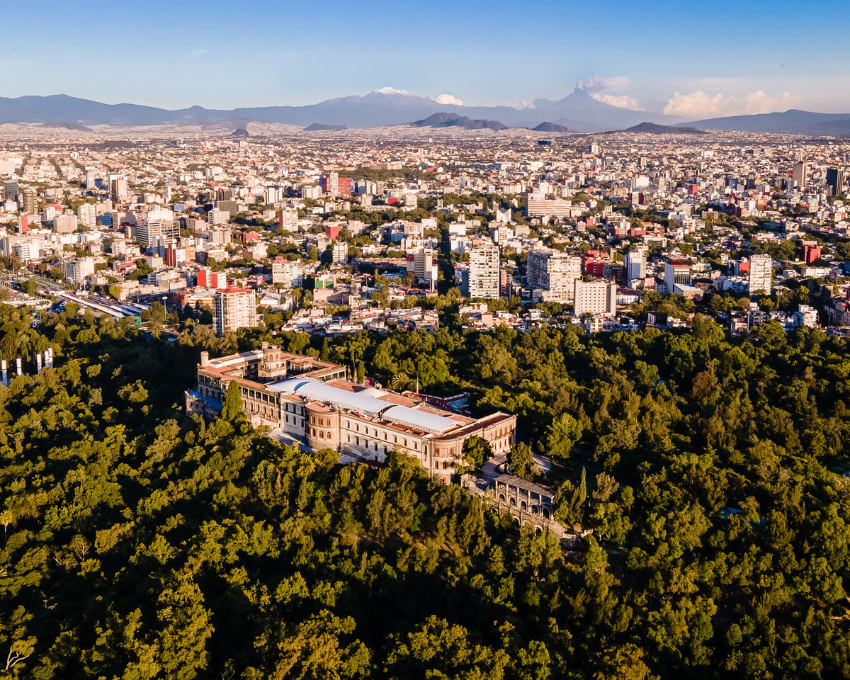Fotografía aérea del Castillo de Chapultepec, Ciudad de México
