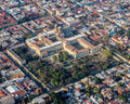 Fotografía aérea del Templo de Santo Domingo y el Jardín Etnobotánico de Oaxaca