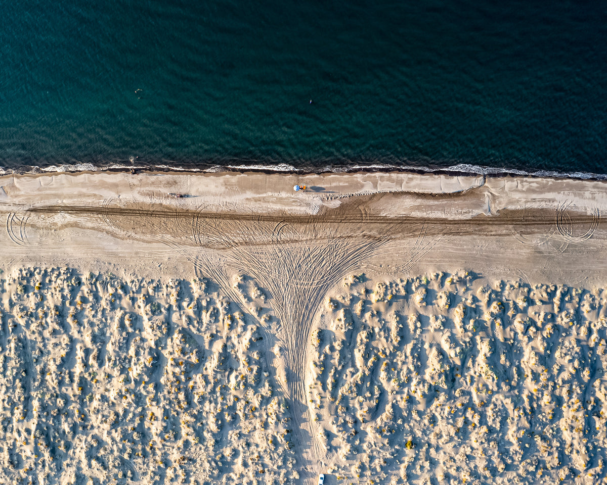 Fotografía aérea de las playas de El Mogote, Baja California Sur