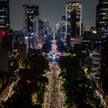 Fotografía aérea de los festejos del Mundial en el Ángel de la Independencia
