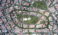 Fotografía aérea de la colonia Hipódromo Condesa, Ciudad de México
